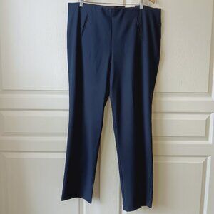 Style & Co Women's Navy Blue Straight Leg Mid-Rise Pull On Pants Size 18